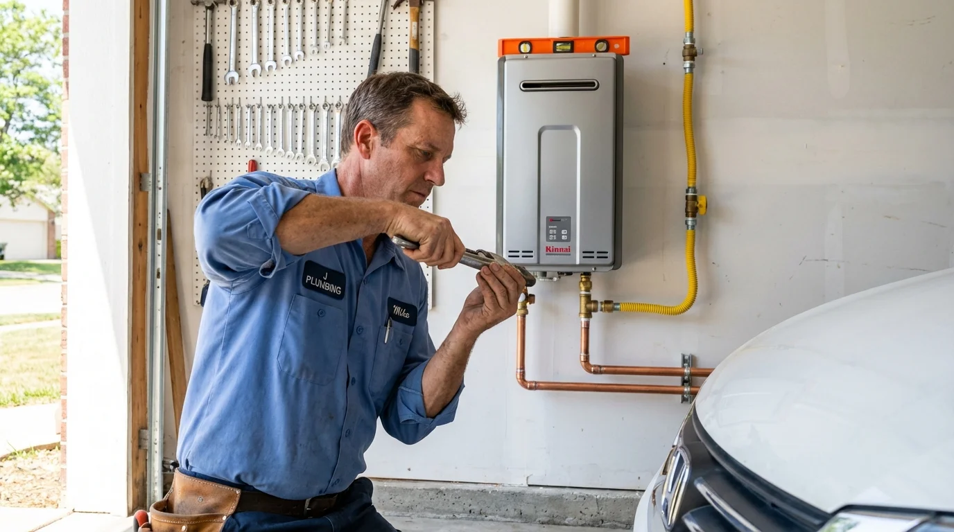 Tankless water heater installation by a Johns Plumbing LLC plumber in Willacoochee